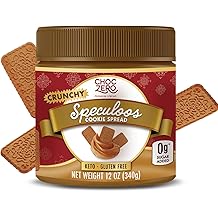 ChocZero Crunchy Speculoos Cookie Butter, No Added Sugar, Gluten Free, High Fiber, Keto Low Carb Spread, 12 oz Jar