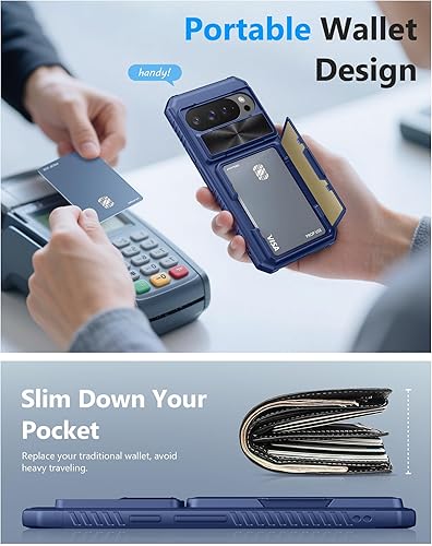 Vista 40 de ATATOO Funda tipo cartera para Google Pixel 10 Pro XL, tarjetero integrado (3-5 tarjetas) [bloqueo RFID] y cubierta de cámara deslizante, protección