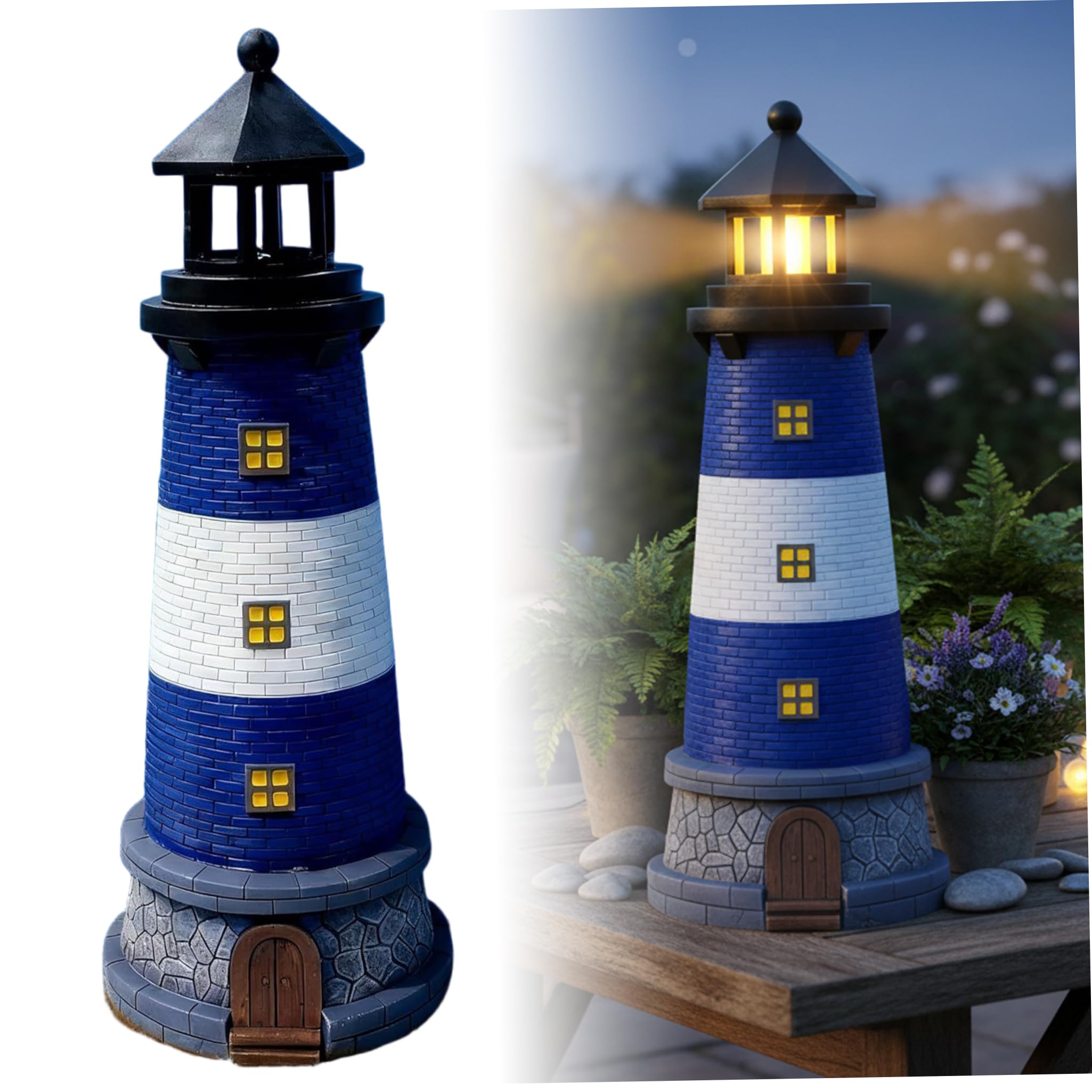 Lampe solaire rotative rouge pour illuminer vos soirées sur la terrasse et dans le jardin