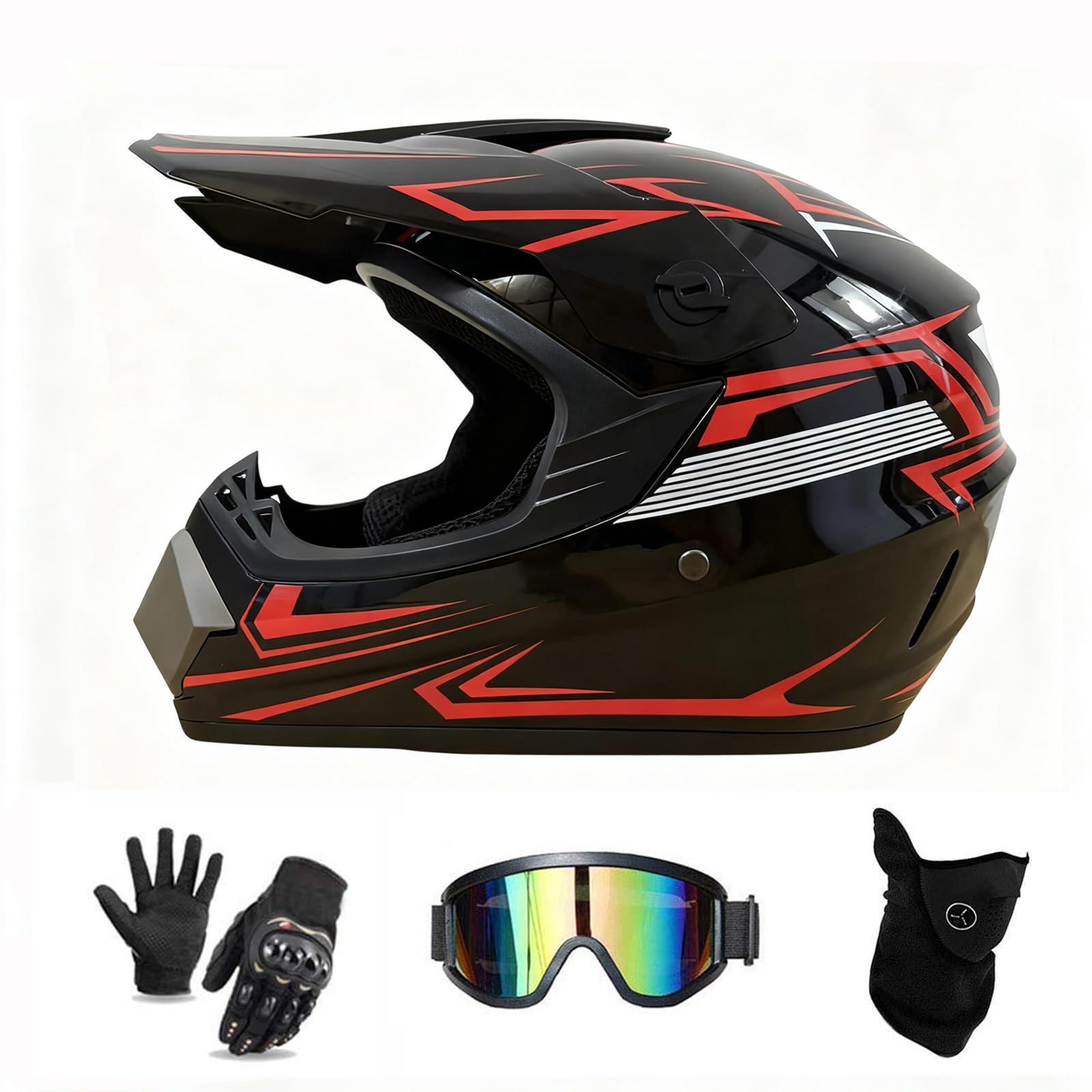 Youth Motocross Offroad Street Helmet DOT Full Face Motorcycle Dirt - View #12