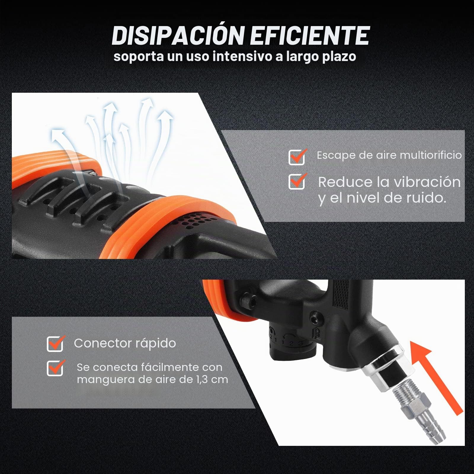 VEVOR Llave de impacto neumática de 1" y 5175 pies-lbs con mango en D de yunque de 8" para reparación, mantenimiento de maquinaria pesada, autobús, entusiasta de la automoción, mecánico profesional