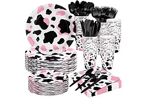 The Ultimate Pink Cow Party Supplies for 50 Guests: 350-Piece Tableware Set...