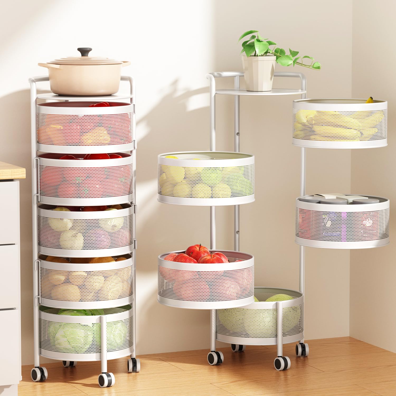 Amazon.com: JAQ No Assembly 5-Tier Kitchen Storage Cart with