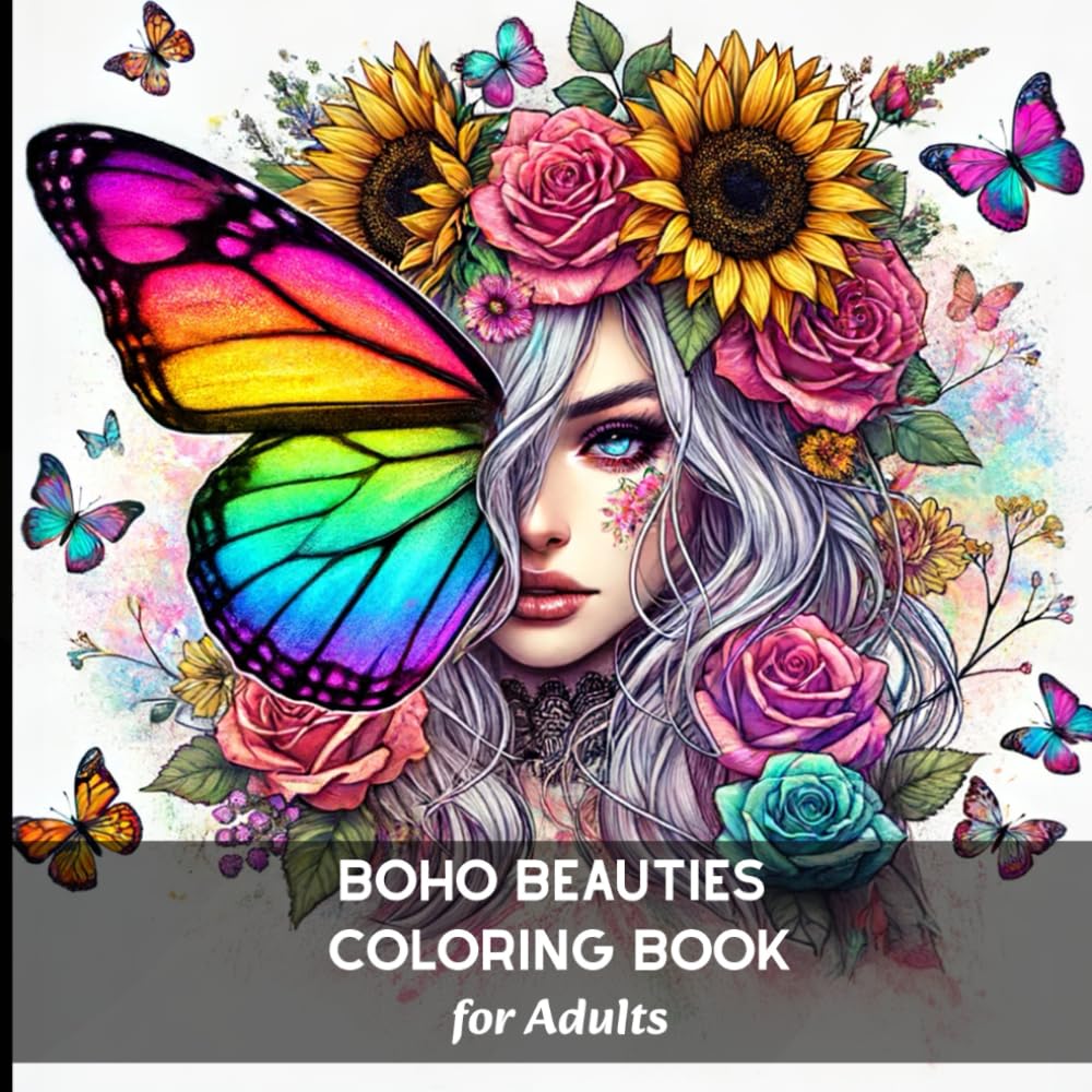 Boho Beauties Coloring Book for Adults: A Bohemian Coloring Journey of Feminine Spirit, Inner Peace and Artistic Freedom.