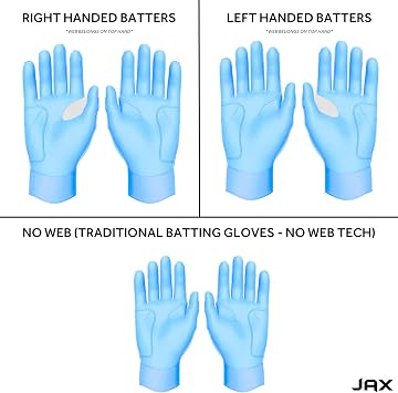 JAX Batting Gloves | Pro Cuff Leather Batting Glove | Baseball & Softball | Optional Web-Tech | Multiple Colors