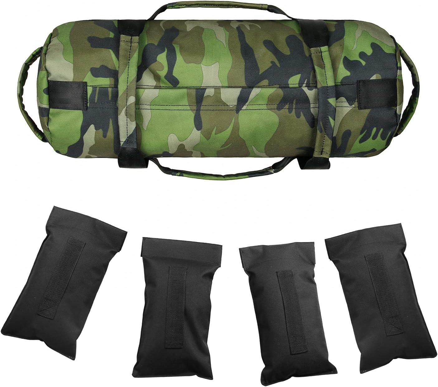 Hzeal Workout Sandbag Fitness Weight Bag Heavy Duty Training Weight Bag Weightlifting Sandbag, 40lbs Adjustable Weight Energy Bag Sand Filled Weights Bag with 4 Inner Bags and Handles (Green)