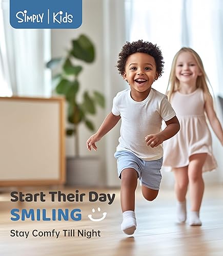 Miniatura 2 de Simply Kids Calcetines tobilleros antideslizantes para bebé (9 pares), agarre superior, algodón suave, para niñas y niños activos (de 0 a 7 años)