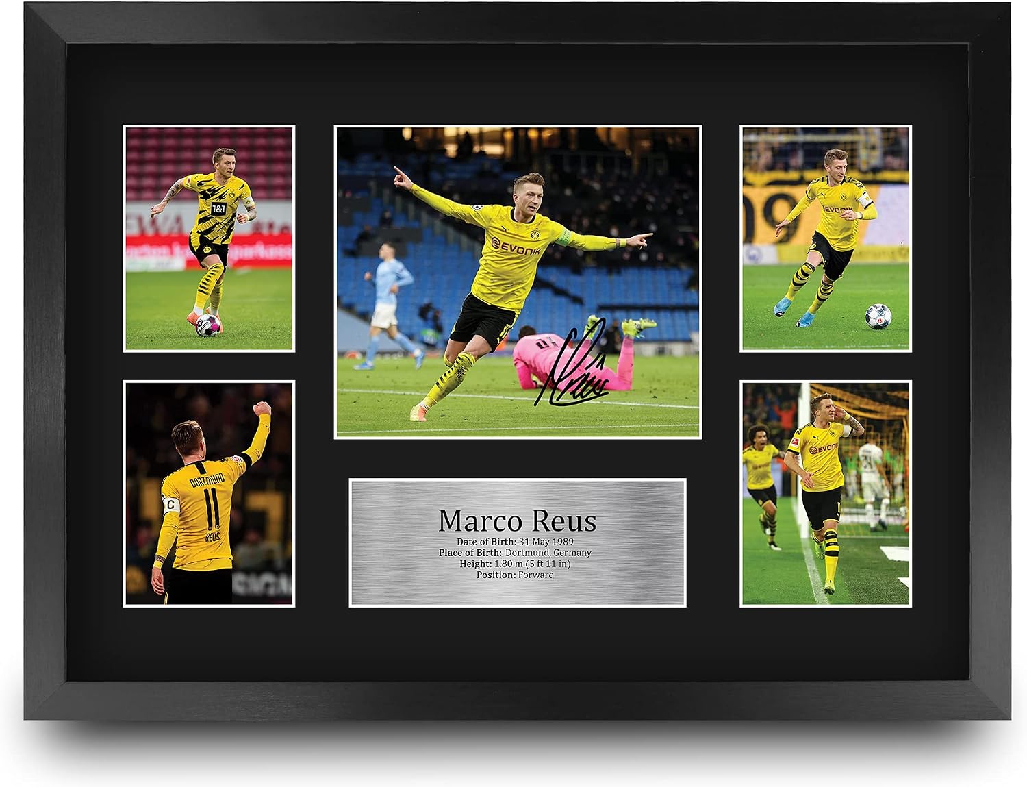 HWC Trading Marco Reus Dortmund Framed Gifts Printed Signed Autograph Picture for Fans and Supporters - US Letter Size