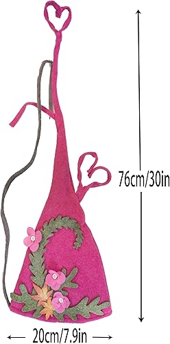 Miniatura 6 de Sombreros de bruja de Halloween 2023 para mujer, hechos a mano, ajustable, de fieltro de flores, sombrero puntiagudo para Halloween Cosplay