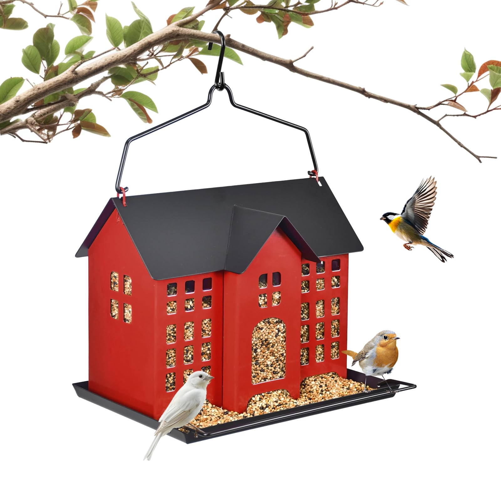 Hanging 5.6 lb Three Compartment Bird Feeder