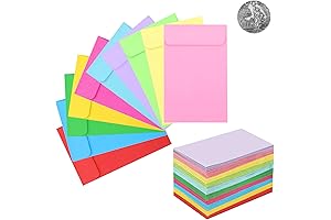 100Pcs Coin Envelopes #7 Color Envelopes 2.25"×3.5" Assorted Color Packets Envelopes for Small Items Storage
