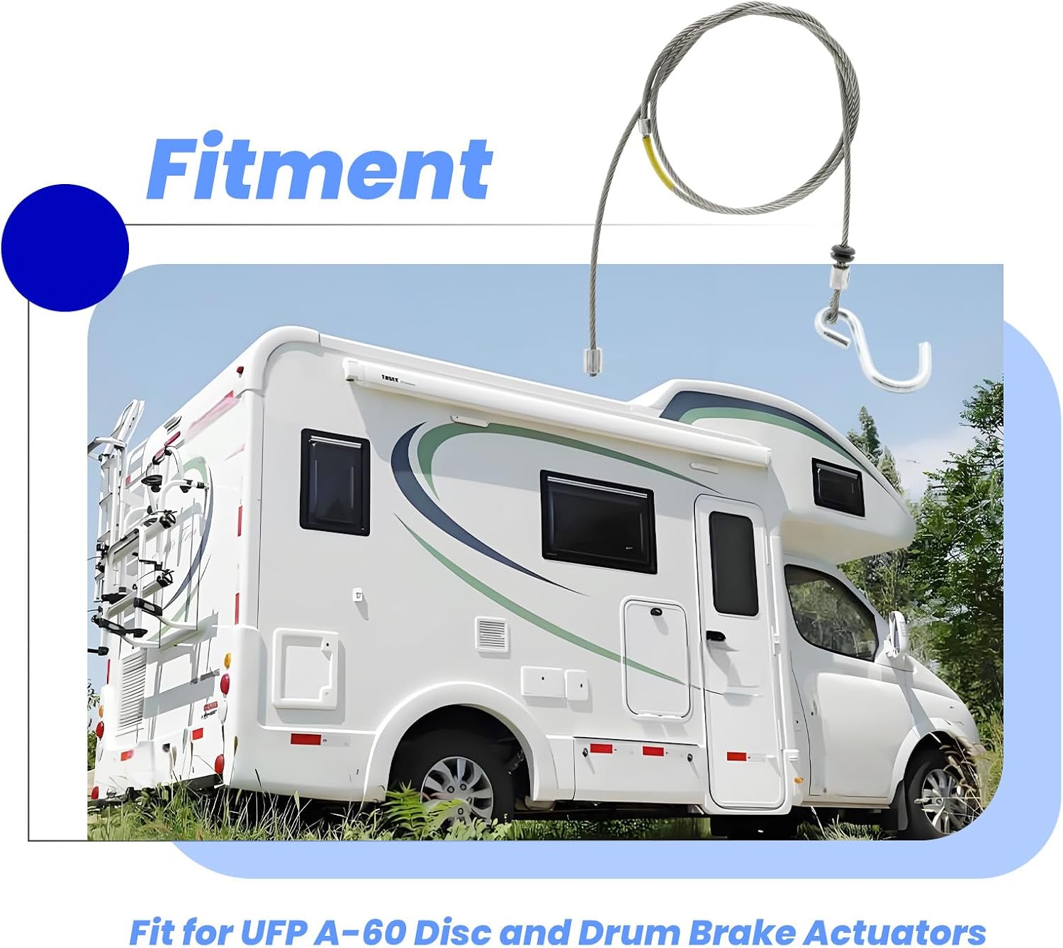 Breakaway Safety Cable Assembly Fit for UFP A-60 Disc and Drum Brake Actuators Replace 34370 32264K 071-195-00