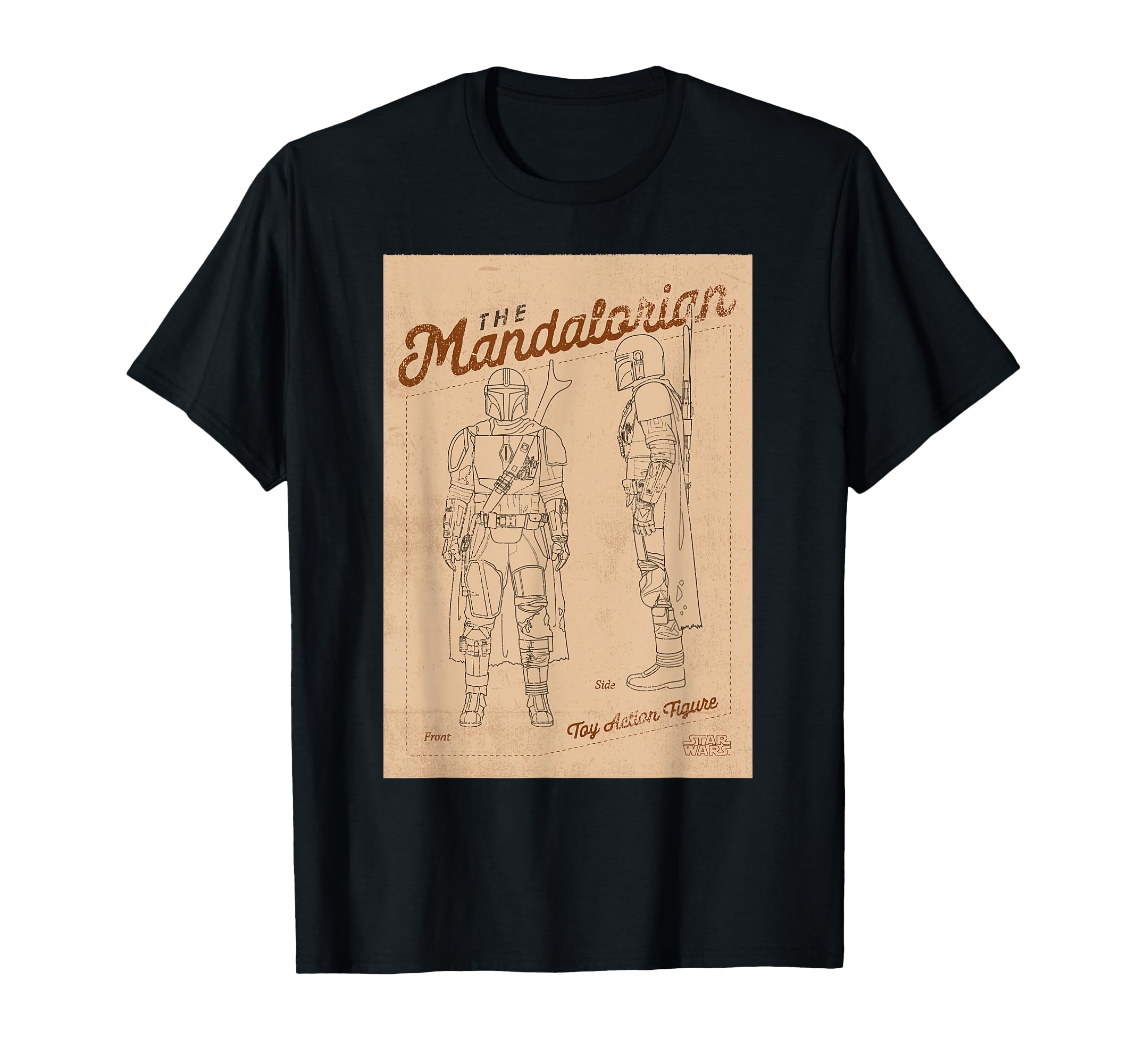 Star Wars The Mandalorian Action Figure Diagram Camiseta