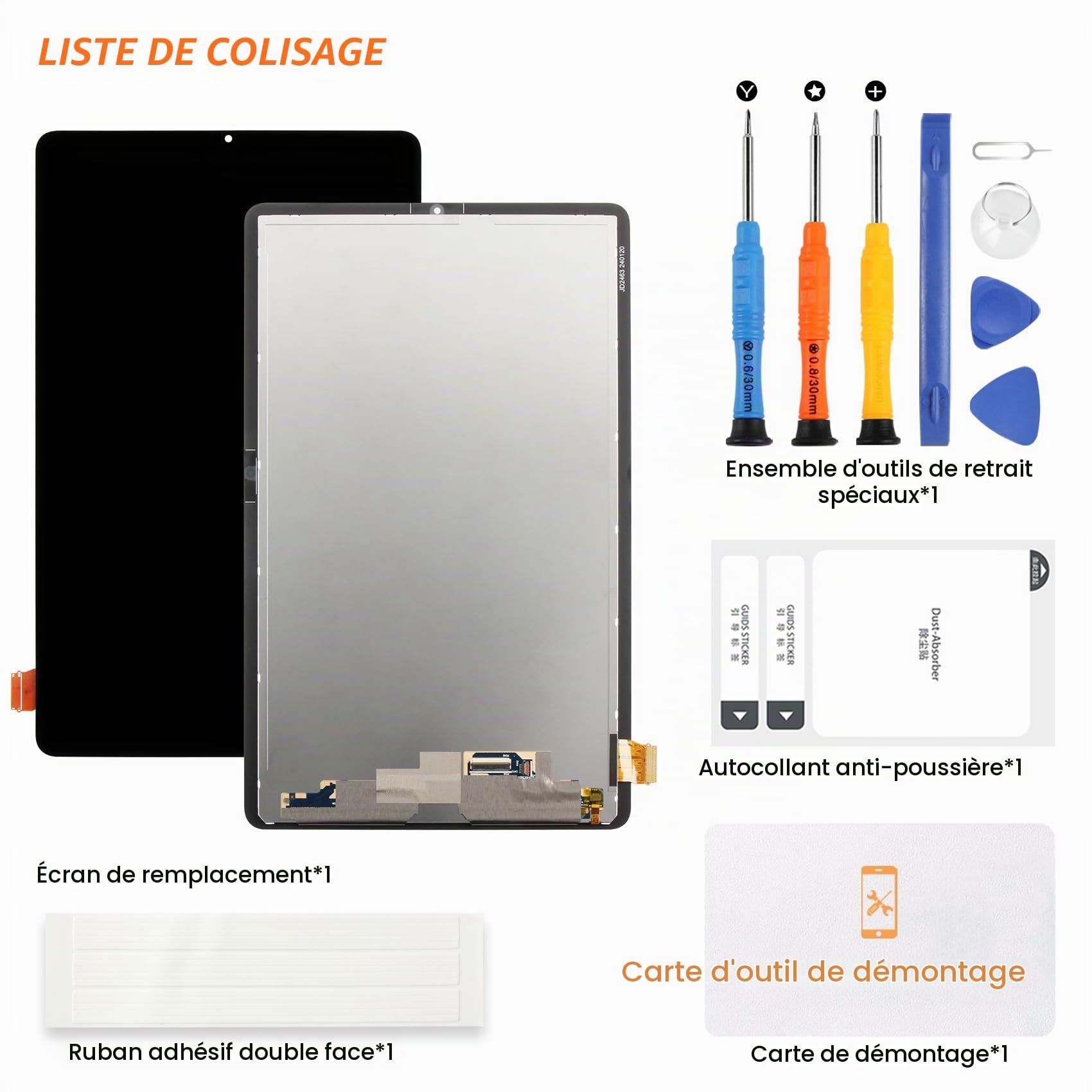 Écran LCD pour Samsung Tab S6 Lite LCD Display pour Samsung Galaxy Tab S6 Lite 2024 SM-P620 SM-P625 10,4" Ecran Replacement Écran Tactile Digitazer Assembly avec Réparation Kit, Noir