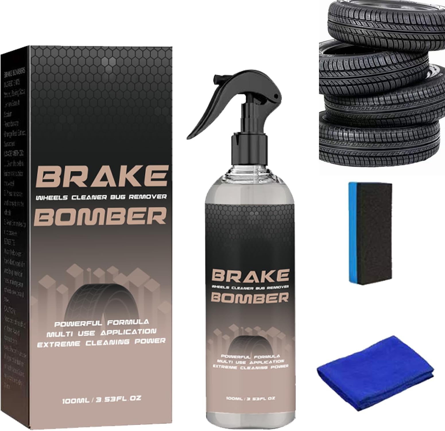 Wheels Cleaner Bug Remover,Brake Bomber Wheel Cleaner,Wheel Cleaner Spray and Bug Remover,Wheel Polish Liquid Rust Cleaner,Rim Cleaner & Brake Dust Remover,Car Wheel Cleaner Bug Remover