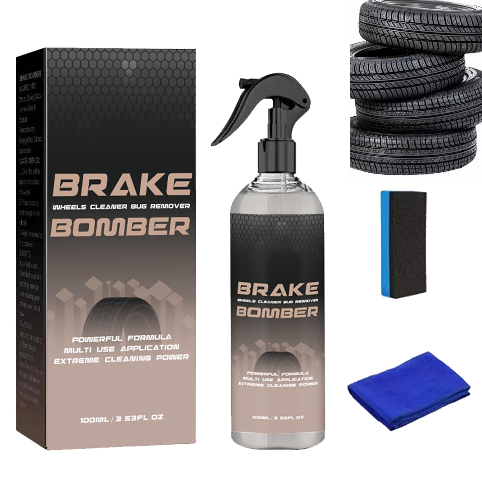 Wheels Cleaner Bug Remover,Brake Bomber Wheel Cleaner,Wheel Cleaner Spray and Bug Remover,Wheel Polish Liquid Rust Cleaner,Rim Cleaner & Brake Dust Remover,Car Wheel Cleaner Bug Remover