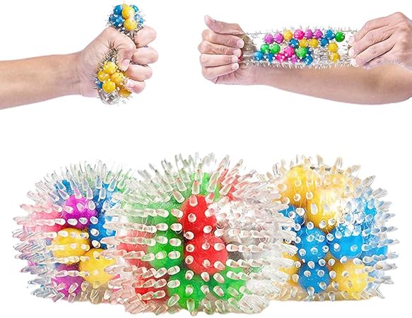 Amazon 3個 セットのストレスリリーフボールおもちゃ 自閉症adhd用のフィジェット感覚おもちゃ ストレスリリーフ用のスクイーズボール 子供と大人のためのより良いセンターおもちゃ減圧ボールおもちゃ メイキングトイ おもちゃ