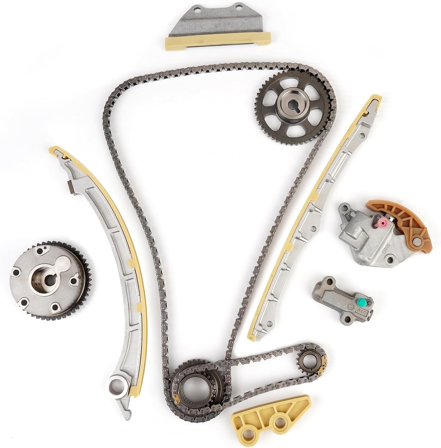 BHB Engine Timing Chain Kit with VVT Gear Camshaft Adjuster Compatible with Honda Acura ILX 2013-2015 TSX 2009-2014 Accord 2008-2012 Civic 2012-2015 Crosstour 2012-2015 CR-V CRV 2010-2014 2.4L