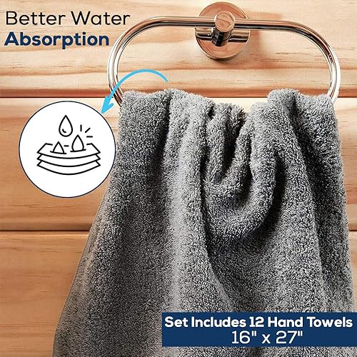 Miniatura 4 de SIMPLI-MAGIC toallas, manos, gris, 12 unidades