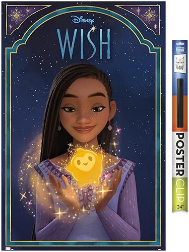 Trends International Disney Wish - Póster de pared de Asha & Star, 22.37 x 34.00 pulgadas, paquete de póster y clip