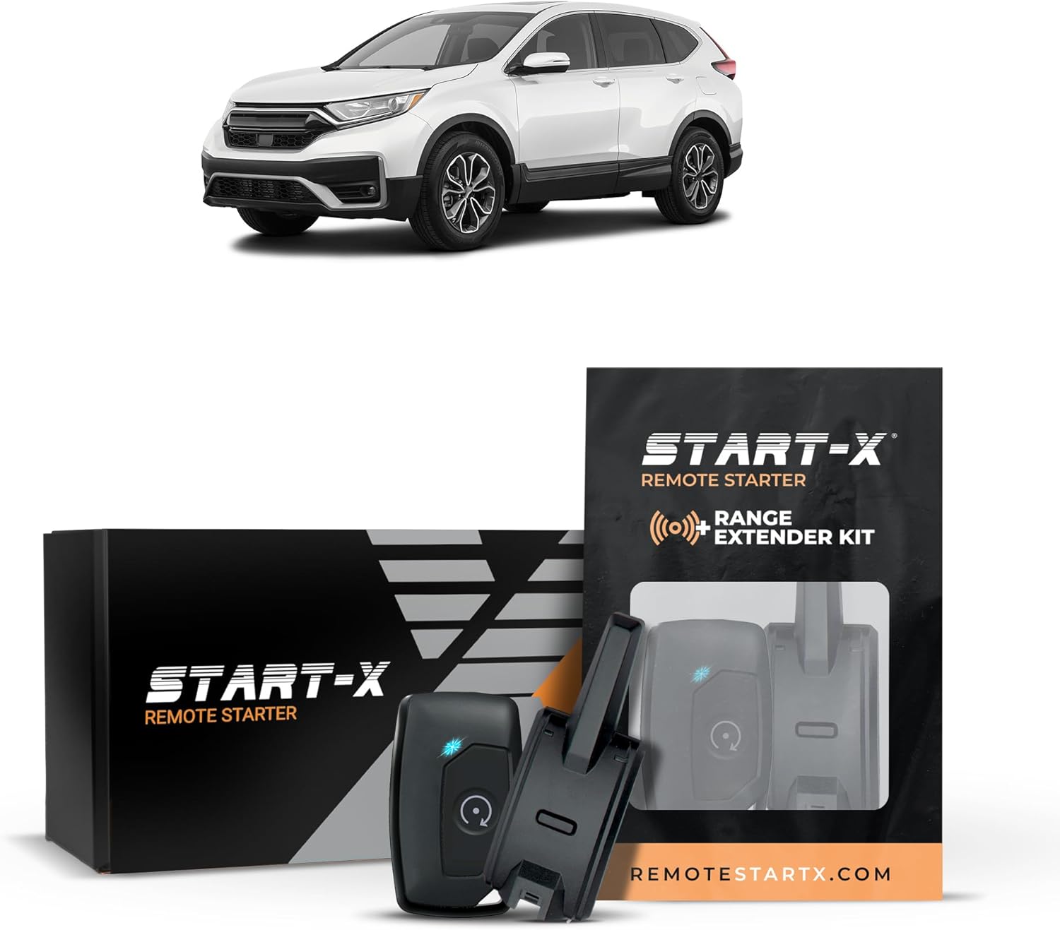 Start-X Remote Starter Kit + 3000ft 2 Way Range Extender for Honda CR-V (2017, 2018, 2019, 2020, 2021) Vehicles with Key Ignition