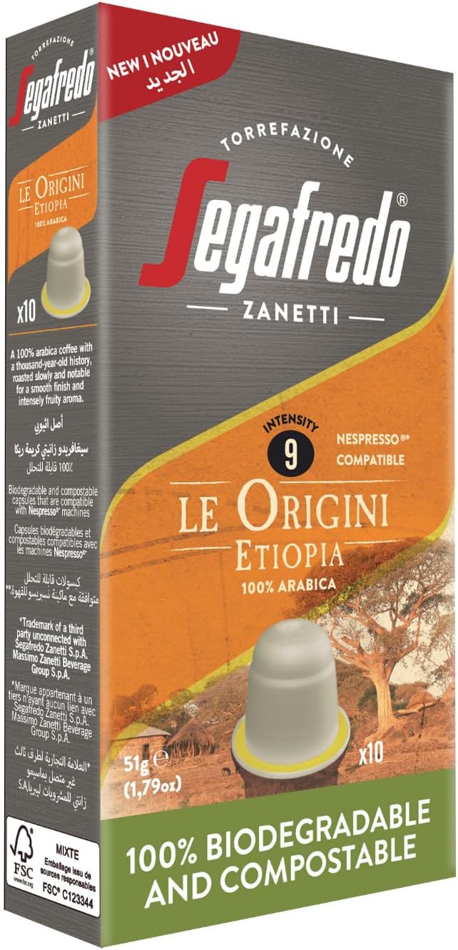 SegafredoNespresso Compatible & Compostable Capsules, Le Origini Etiopia