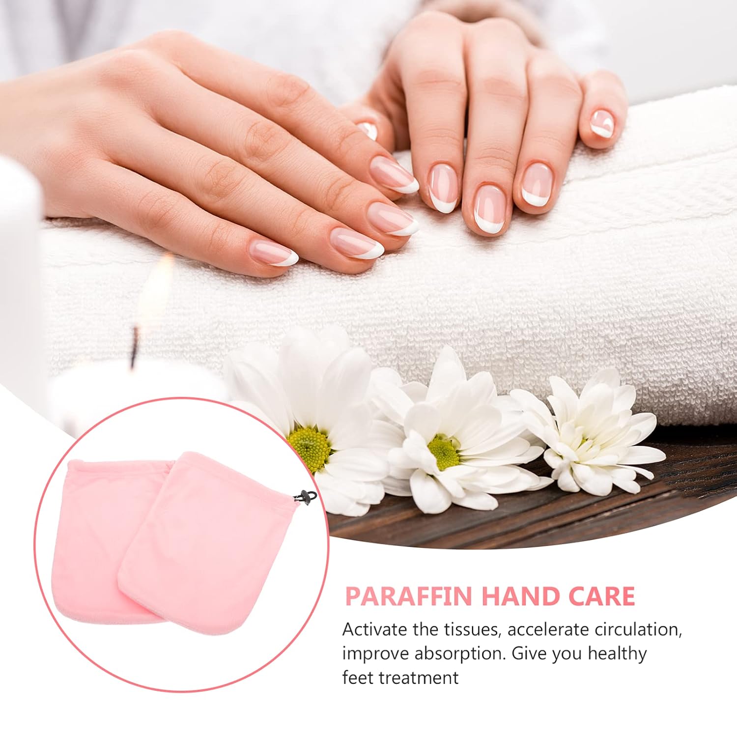 Uonlytech Paraffin Wax Gloves Hand Care Gloves Moisturizing Gloves for Dry Hands Overnight Wax Therapy Mitts for Home Lightweight Hand Covers 1 Pair