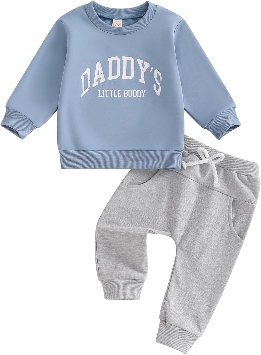 Baby Boy Fall Clothes Set Long Sleeve Letter Print Sweatshirt Pants Toddler Infant Outfits 6 12 18 24 Months 2T