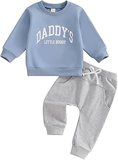Gender Neutral Baby Boy Girl Fall Winter Clothes Sweatshirt Shirt Pants Toddler Infant Outfit