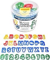 Vista 3 de R&M International Alfabeto y número 1.5" cortadores de galletas, cubo de 36 piezas