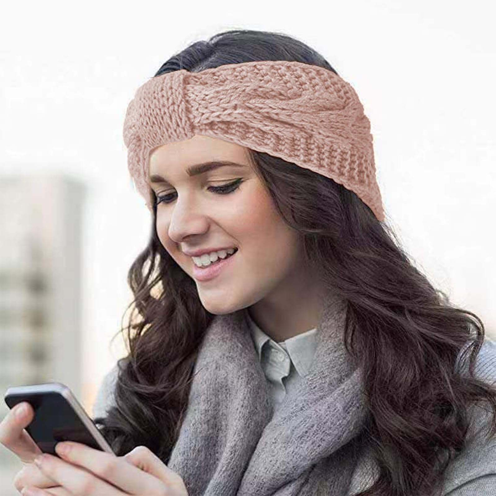FOSDICK Winter Cable Knit Headbands Women Crochet Ear Warmer Headband - Image 4