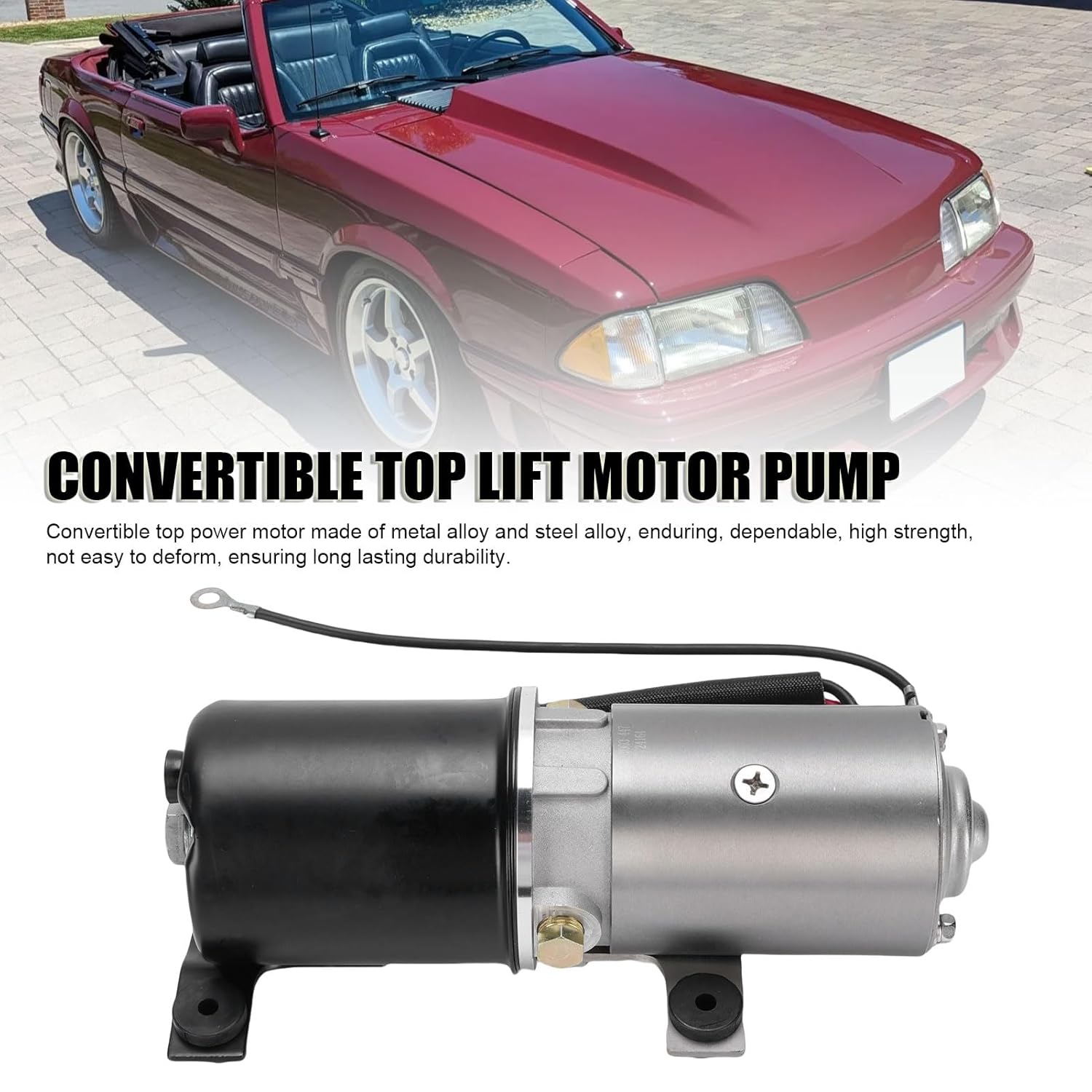 Convertible Top Lift Motor Pump, PTM 2 Strong Structure Metal Alloy Convertible Top Hydraulic Roof Pump Replacement