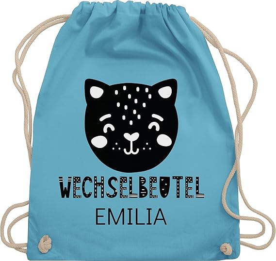 Personalisiert Baumwolltasche Für Kita - Wechselbeutel Mit Auto Motiv Für Mädchen