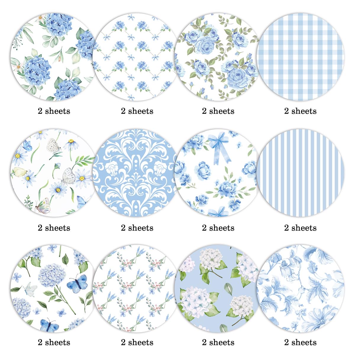 Hydrangea Floral Scrapbook Paper - 24 Sheets -3 Hydrangea Floral Scrapbook Paper - 24 Sheets -3
