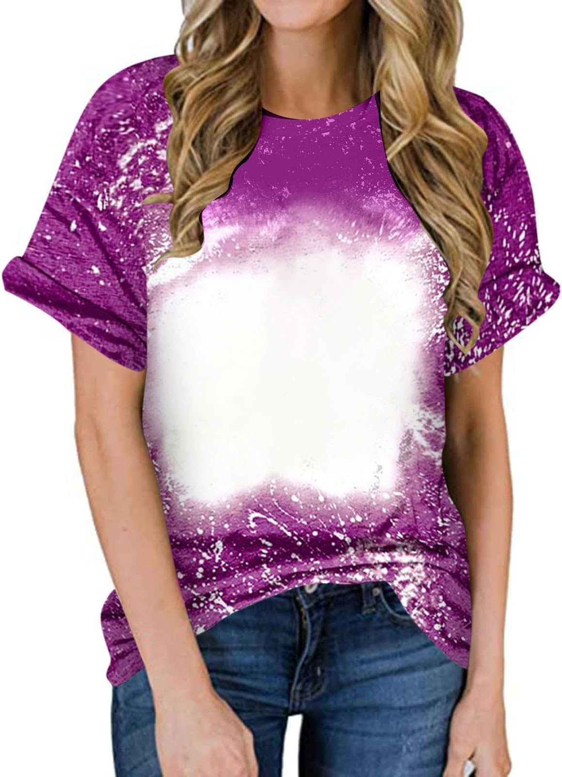 CeboyelWomens Sublimation T Shirts Multiple Sizes Bleached Tees Tops Short Sleeve Vintage Tshirts Funny Cute DIY Clothes