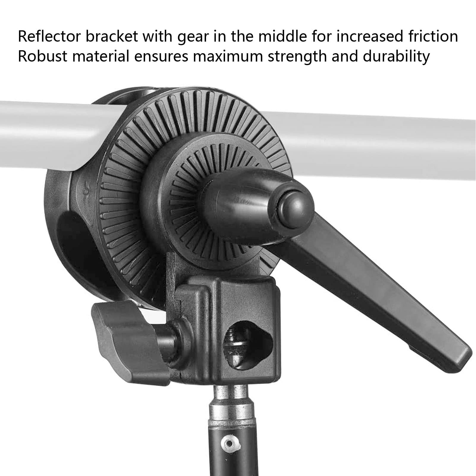 Uchwyt Uchwyt z Głowicą Obrotową do Wysięgnika Lampy Błyskowej Studyjnej, Adapter Uchwytu Reflektora Fotograficznego, Gramofon Jednokołowy do Wysięgnika Reflektora Błyskowego