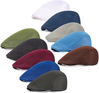 Men's Breathable Mesh Summer Hat - Adjustable Flat Cap For Driving, Hunting, Fishing, Golf & Outdoor Activities