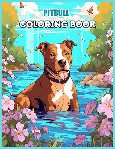 Pit Bull Dog Coloring Book Serene Moments in Nature Coloring Pages for Fun & Relaxation