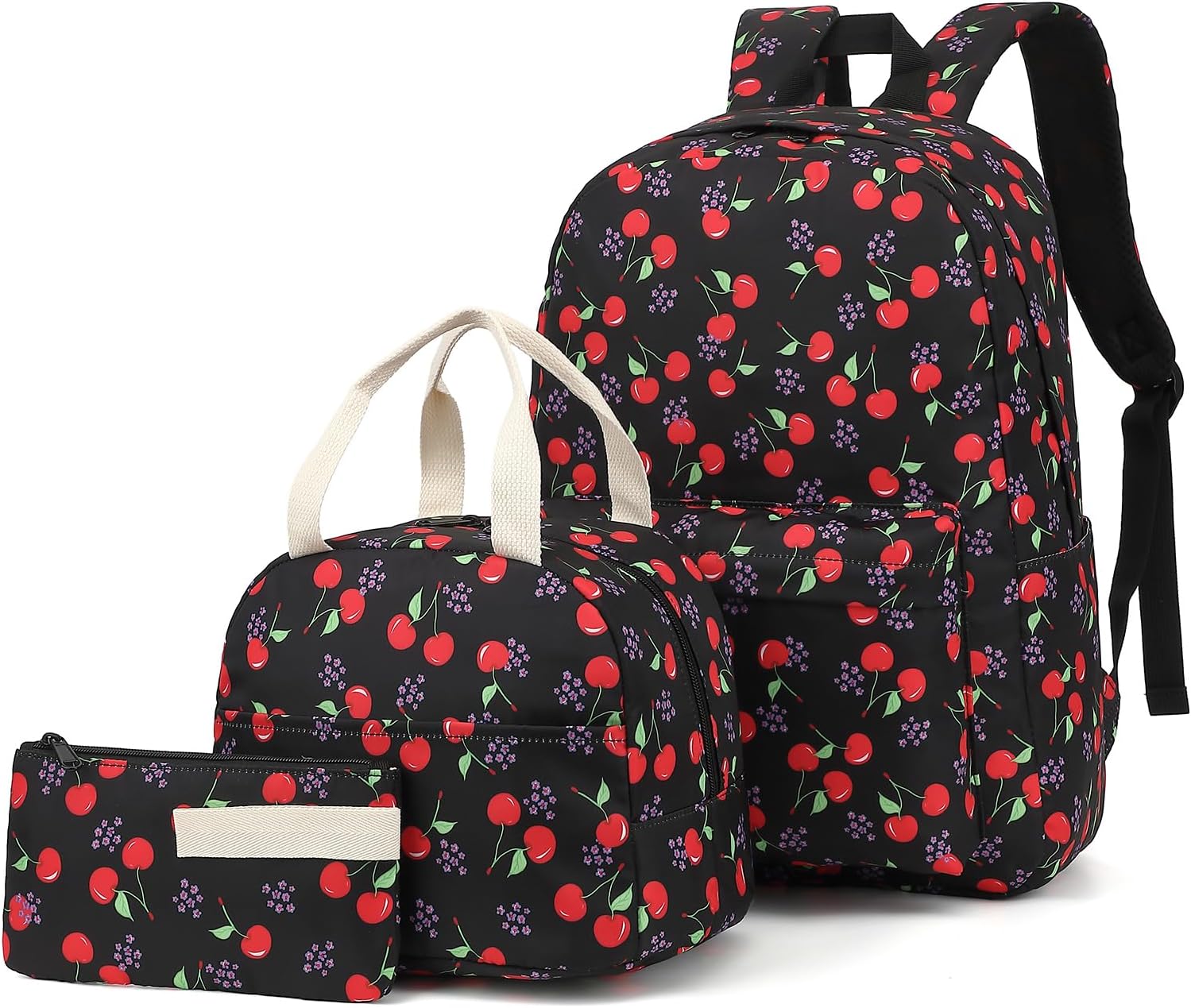 Leopard School Backpack for Girls, 3Pcs Waterproof Lightweight Kids Student Backpacks with Lunch Bag and Pencil Case