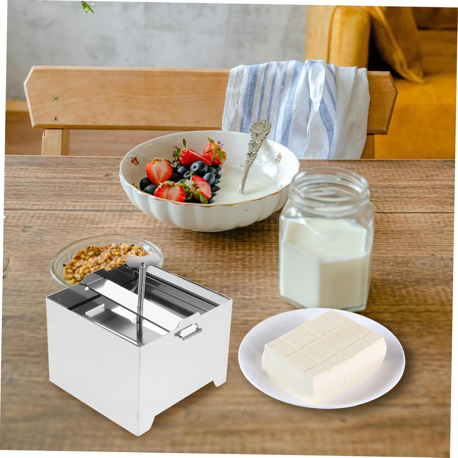 Stainless Steel Tofu Press Homemade Tofu Maker for Texture Easy to Clean User-friendly Design for and Bean Curd Making