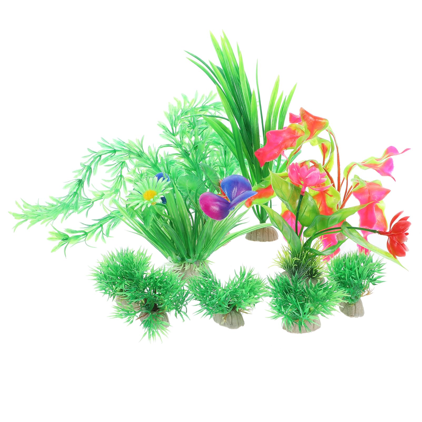 YARNOW 5 Juegos Acuario Plantas Acuaticas Decoracion Agua Tanque Característica Artificial Aire Planta De Acuario Decoración del Accesorios para Pecera Plastico PVC 11 Uds * 5