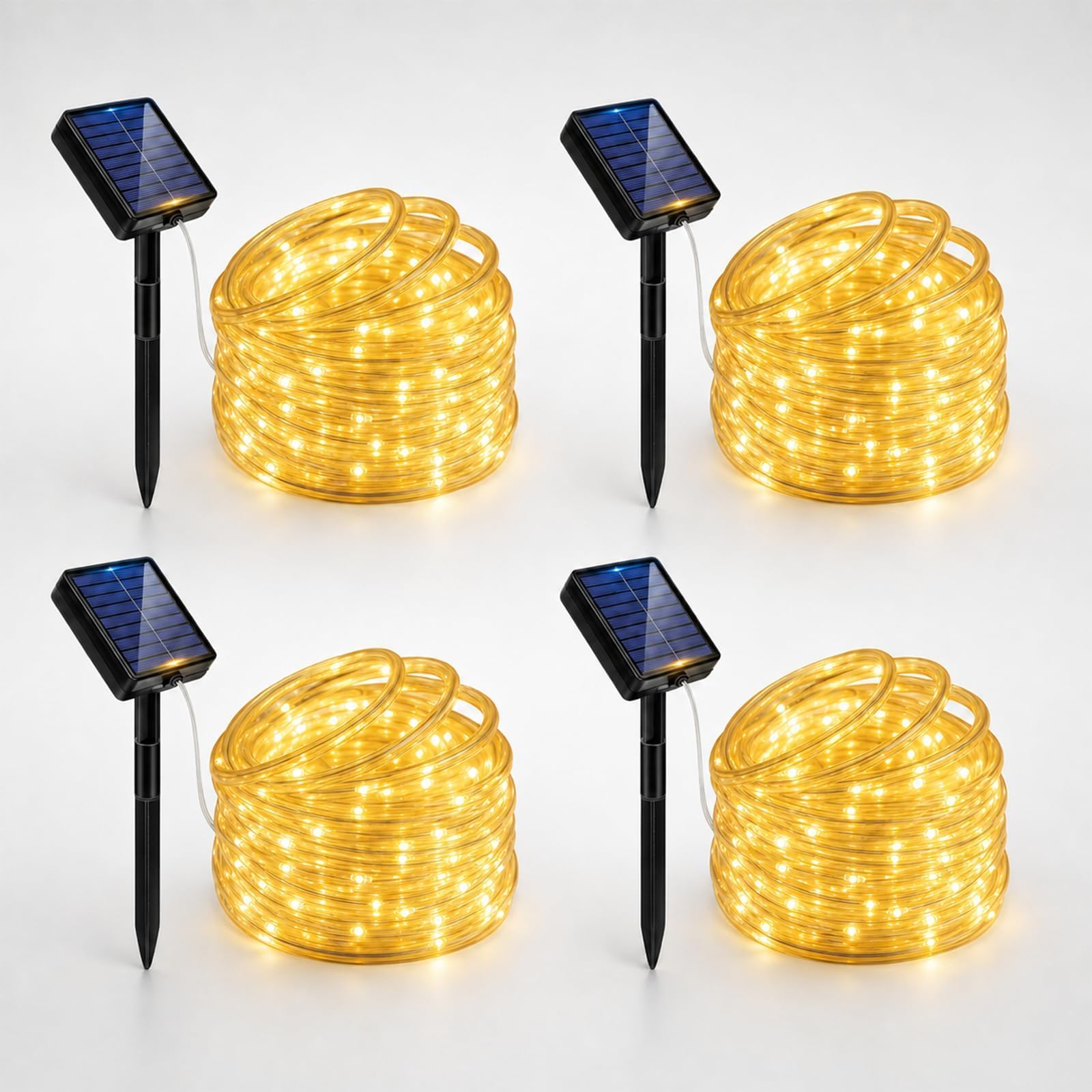 Solar-Lichterkette, 6 m, 60 LEDs, Solar-Lichterkette mit 8 Beleuchtungsmodi, IP65 wasserdichte Lichtleiste für den Außenbereich, für Garten, Hof, Terrasse, Deck, Zaun, Baum, Party, Urlaub