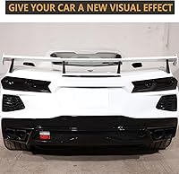 Vista 5 de Sekhyna Luz trasera de coche negro ahumado cubierta de protección ABS 4 piezas compatible con Chevrolet Corvette C8 Stingray 2020-2023 cubierta
