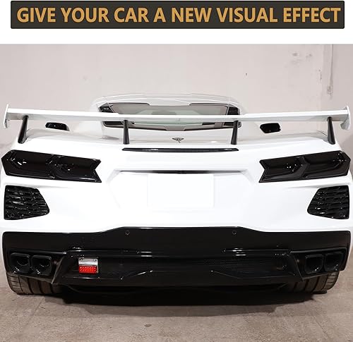 Miniatura 5 de Sekhyna Luz trasera de coche negro ahumado cubierta de protección ABS 4 piezas compatible con Chevrolet Corvette C8 Stingray 2020-2023 cubierta de