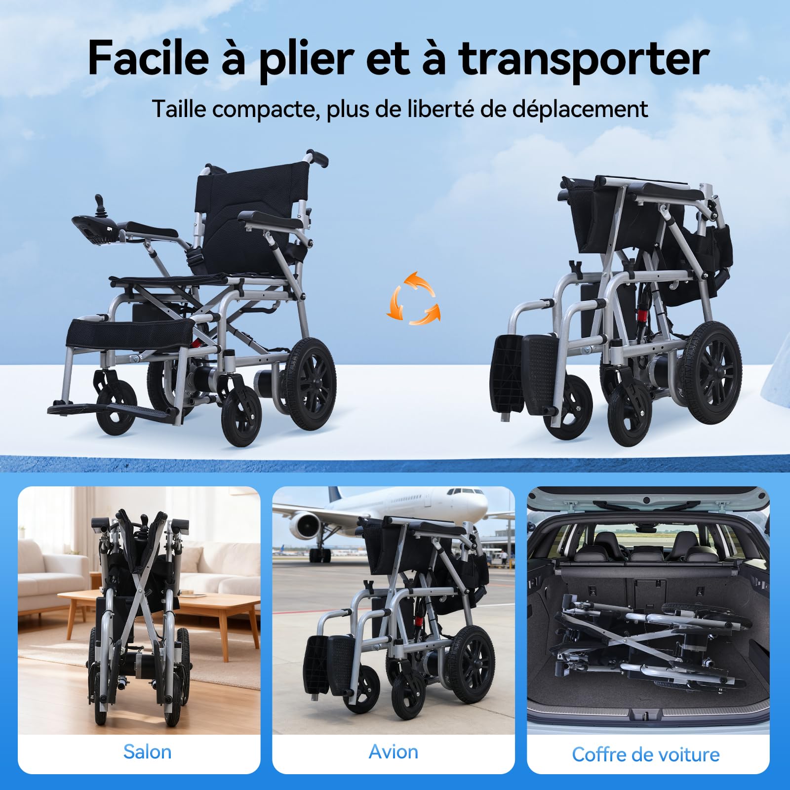 D12 Fauteuil roulant électrique pliable