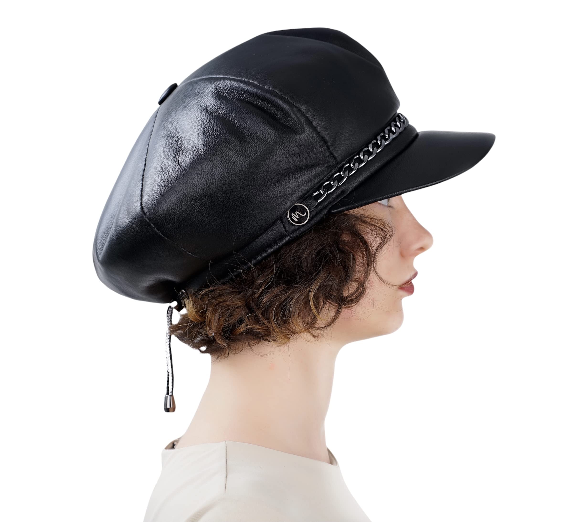 Mumcu's Leather Women Newsboy Fiddler Cap Fisherman Captain Sailor