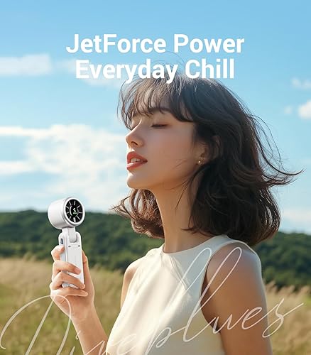 Miniatura 7 de Diveblues Ventilador turbo portátil de mano, viento de 5 engranajes, funciona con pilas, hasta 12 horas de trabajo, ventilador de mano 3 en 1 con