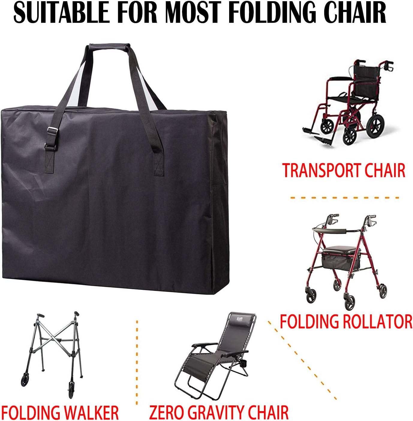 Buy 1 get 1 🔥 LLYWCM Heavy Duty Carrying Bag & Storage Bag for Compact Wheelchairs, Folding Walker, Zero Gravity Chair, Rollator, Transport Chair, Travel Chair - Extra Large Thick Travel Moving Bag Best Deal Cheap 🛒 LLYWCM Heavy Duty Carrying Bag & Storage Bag for Compact Wheelchairs, Folding Walker, Zero Gravity Chair, Rollator, Transport Chair, Travel Chair - Extra Large Thick Travel Moving Bag