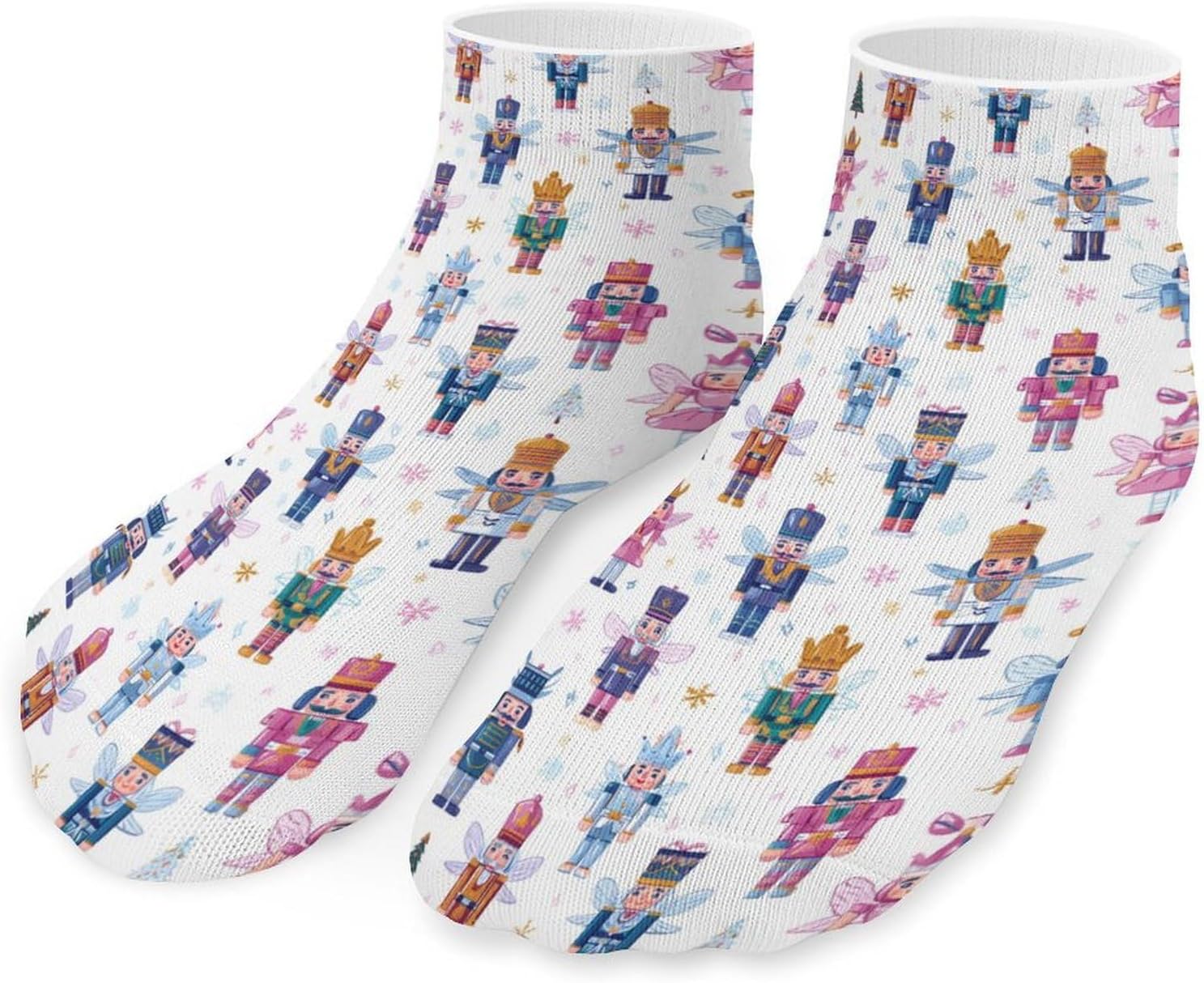 Christmas Nutcracker Socks for Men Women 5 Pairs Ankle Socks