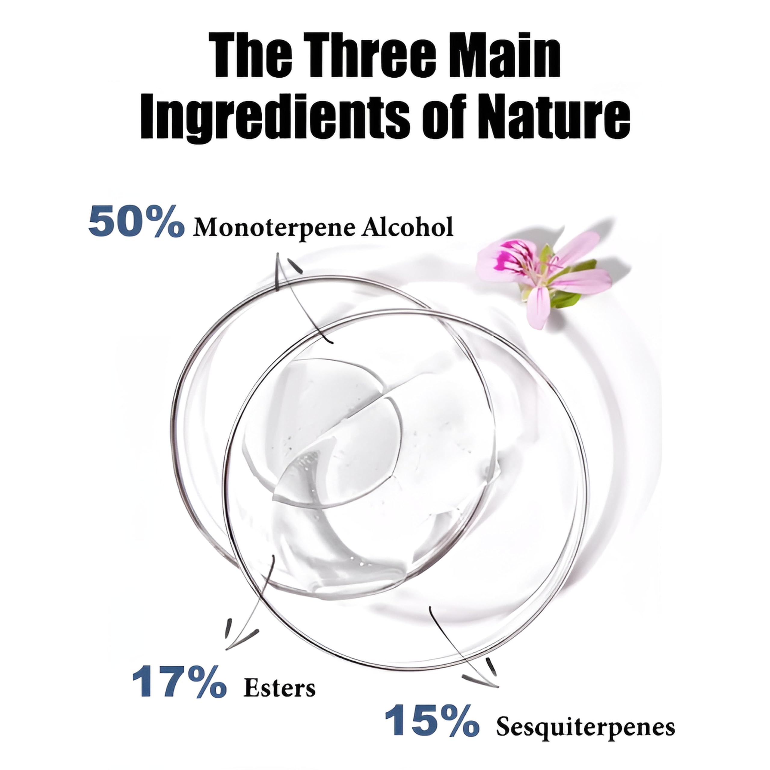 100% reines ätherisches Geranienöl für Aromatherapie, Diffusoren, Haut- und Haarpflege, Kerzen- und Seifenherstellung, hochwertiges Bio-Geranienöl in therapeutischer Qualität(500ml)
